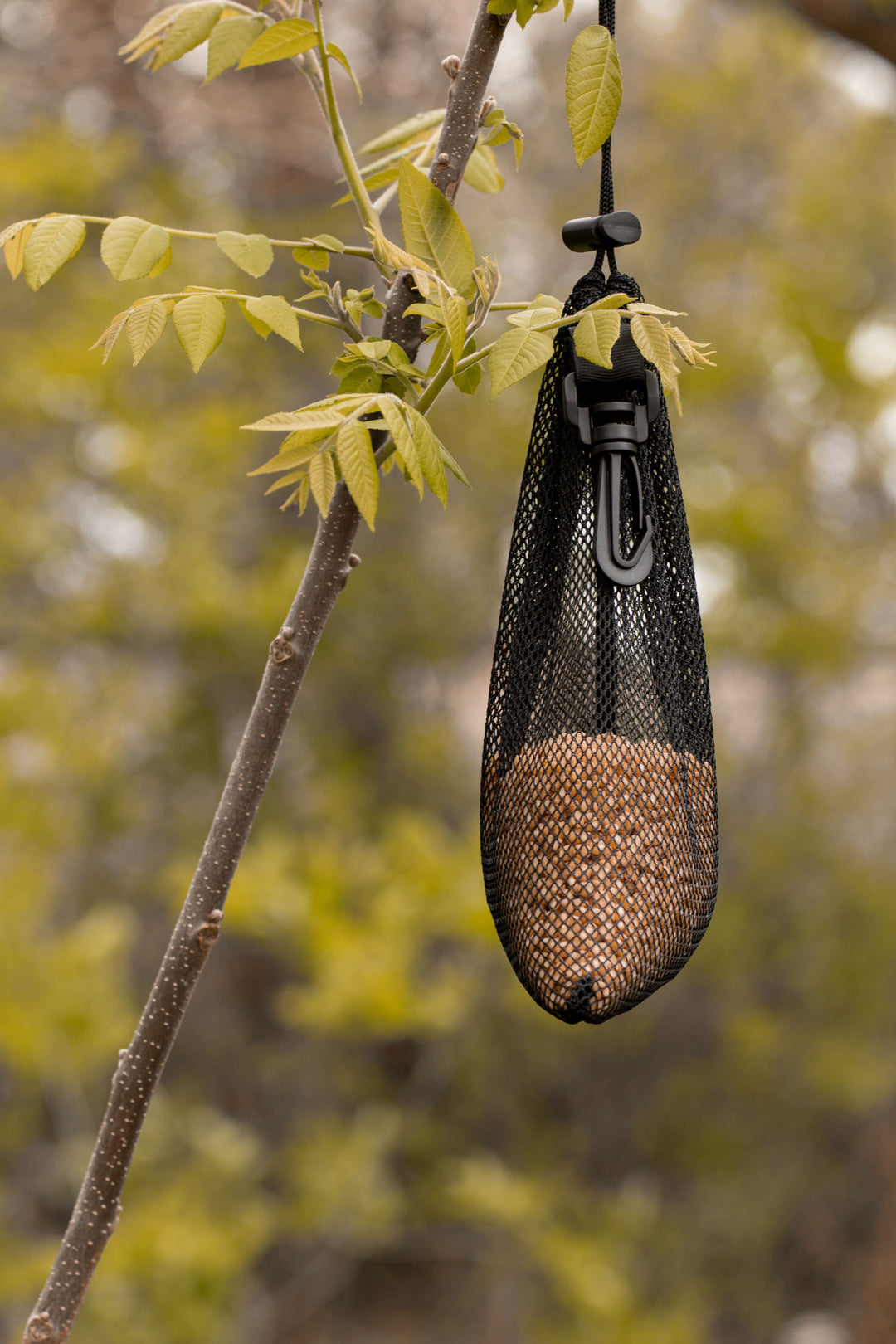 Mesh Drawstring Bag With Carabiner Clip