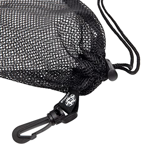 Mesh Drawstring Bag With Carabiner Clip