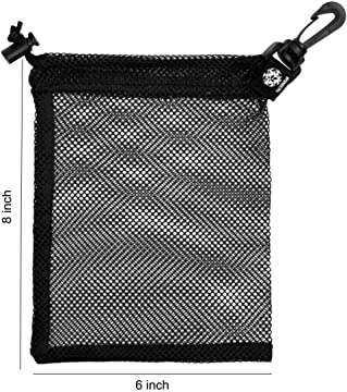 Mesh Drawstring Bag With Carabiner Clip
